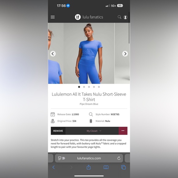 12. RARE Lululemon All It Takes Nulu Short-Sleeve T-Shirt in Pipe Dream Blue - Picture 5 of 5